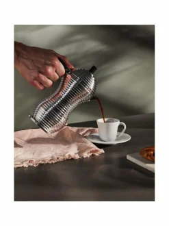 Tee, Kahvi & Vesi|Alessi Pulcina-espressopannu, 6 kupin BLACK