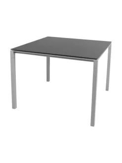 Puutarhakalusteet & Pehmusteet|Cane-Line Pure-ruokapöytä 100 x 100 cm VAALEANHARMAA, MUSTA