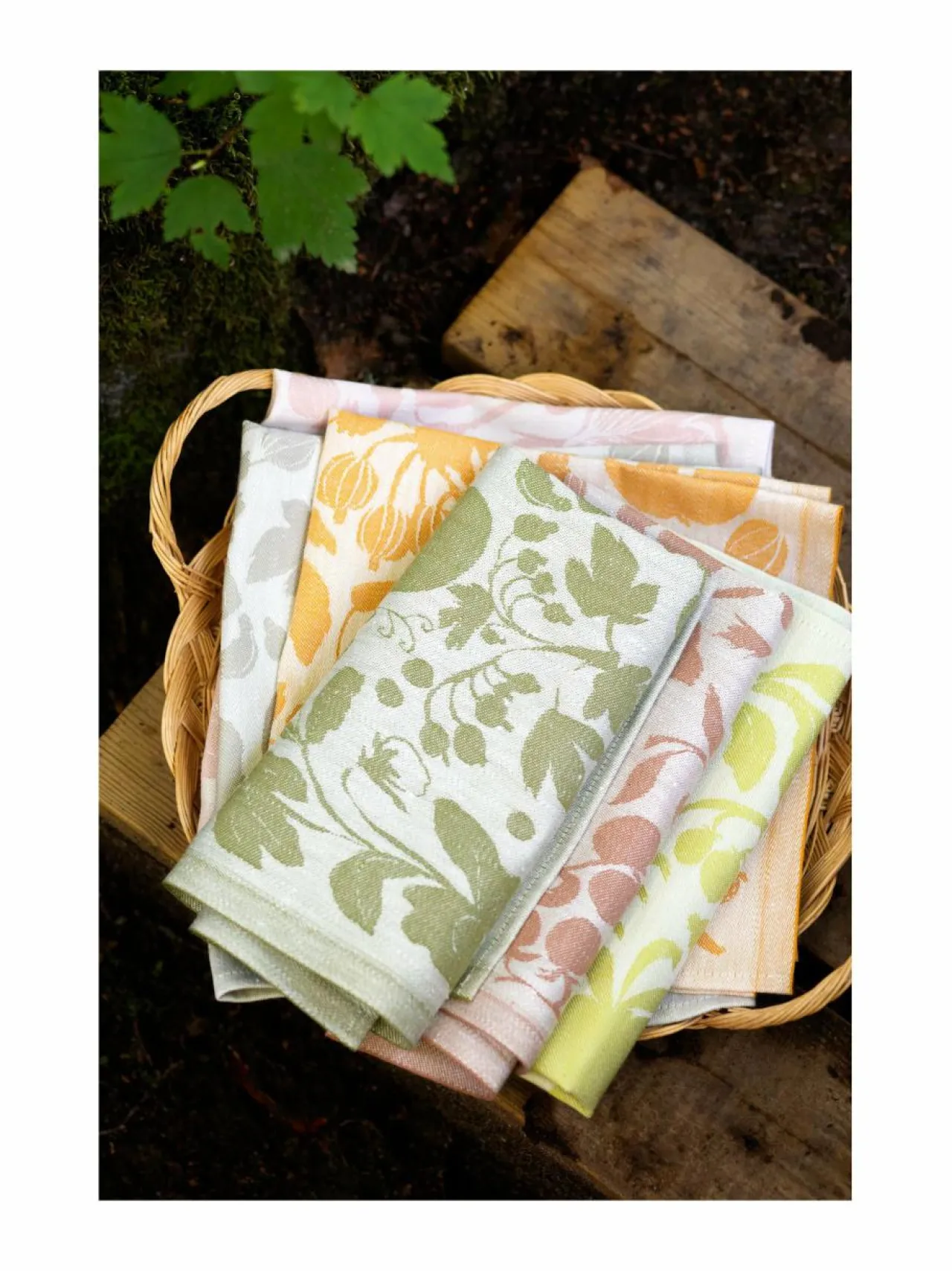 Keittiö- & Kattaustekstiilit|Lapuan Kankurit Puutarha- keittiöpyyhe/servietti pellavasekoitteesta 2 WHITE-LIME