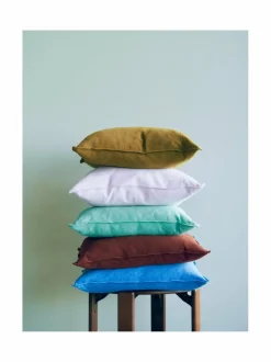 Sisustustyynyt|HAY Puuvilla-pellavatyyny 50 x 50 cm EMERALD GREEN