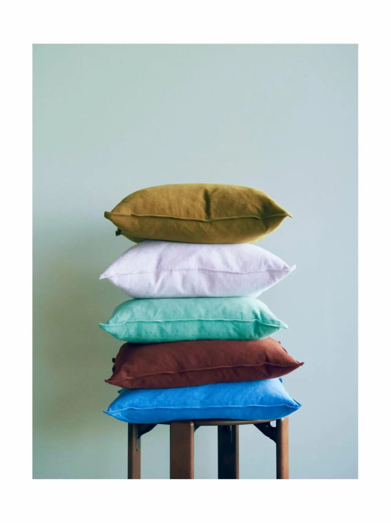 Sisustustyynyt|HAY Puuvilla-pellavatyyny 50 x 50 cm EMERALD GREEN