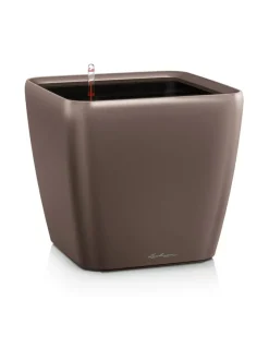 Ruukut & Istutusastiat|Lechuza Quadro Espresso Altakasteluruukku ∅35cm, korkeus 33cm ESPRESSO METALLIC KIILTÄVÄPINTA