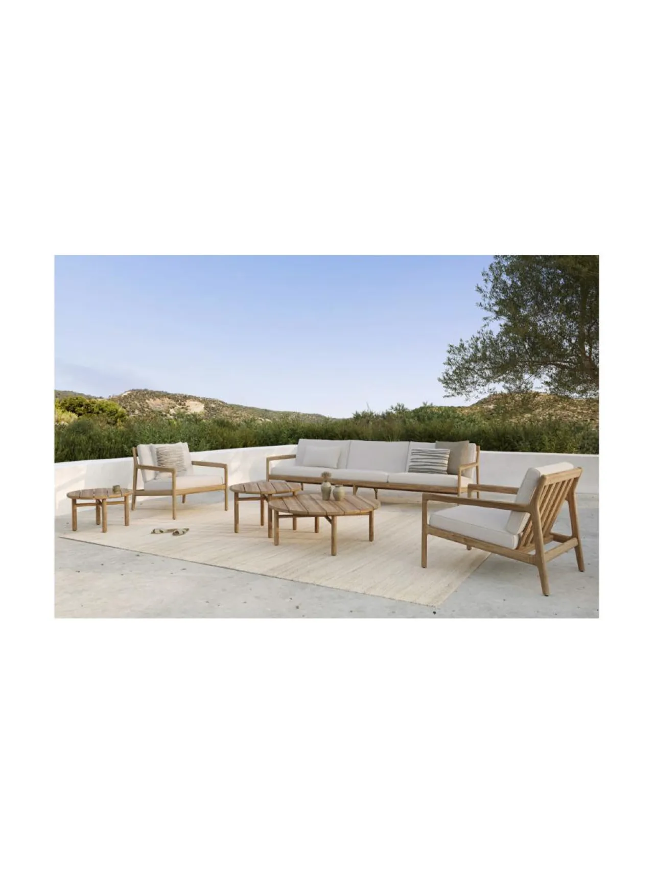 Puutarhakoristeet|Ethnicraft Quatro ulkokaluste sohvapöytä, teak