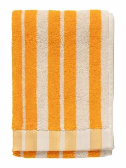 Kylpyhuonetekstiilit|Marimekko Raide-pyyhe 210 SAHRAM YELLOW, CREAM