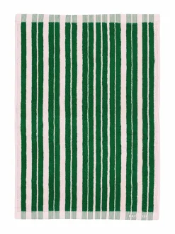 Kylpyhuonetekstiilit|Marimekko Raide-pyyhe 70 x 150 cm 620 GREEN, LT.PINK