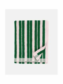Kylpyhuonetekstiilit|Marimekko Raide-pyyhe 70 x 150 cm 620 GREEN, LT.PINK