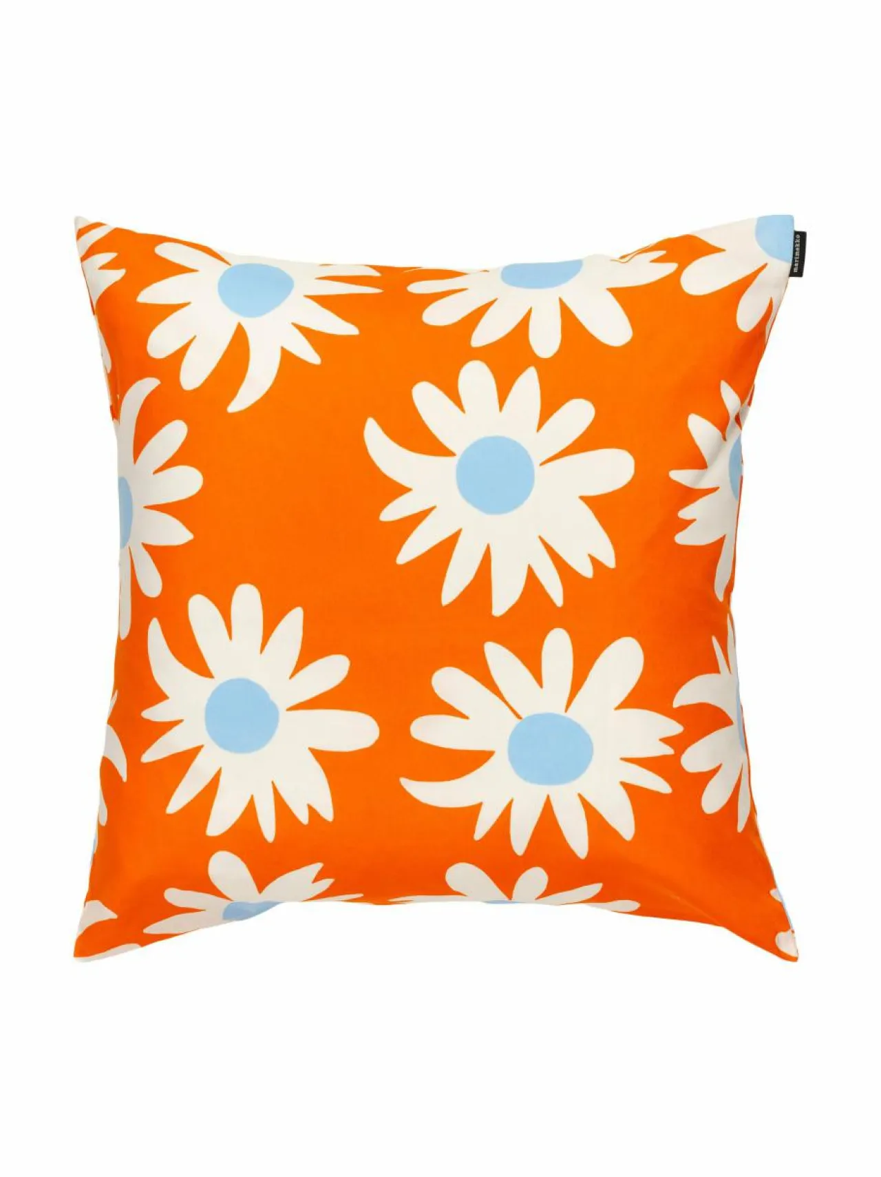 Sisustustyynyt|Marimekko Rakastaa Ei Rakasta - tyynynpäällinen 50 x 50 cm 215 ORANGE, OFF WHITE, LT.BLUE
