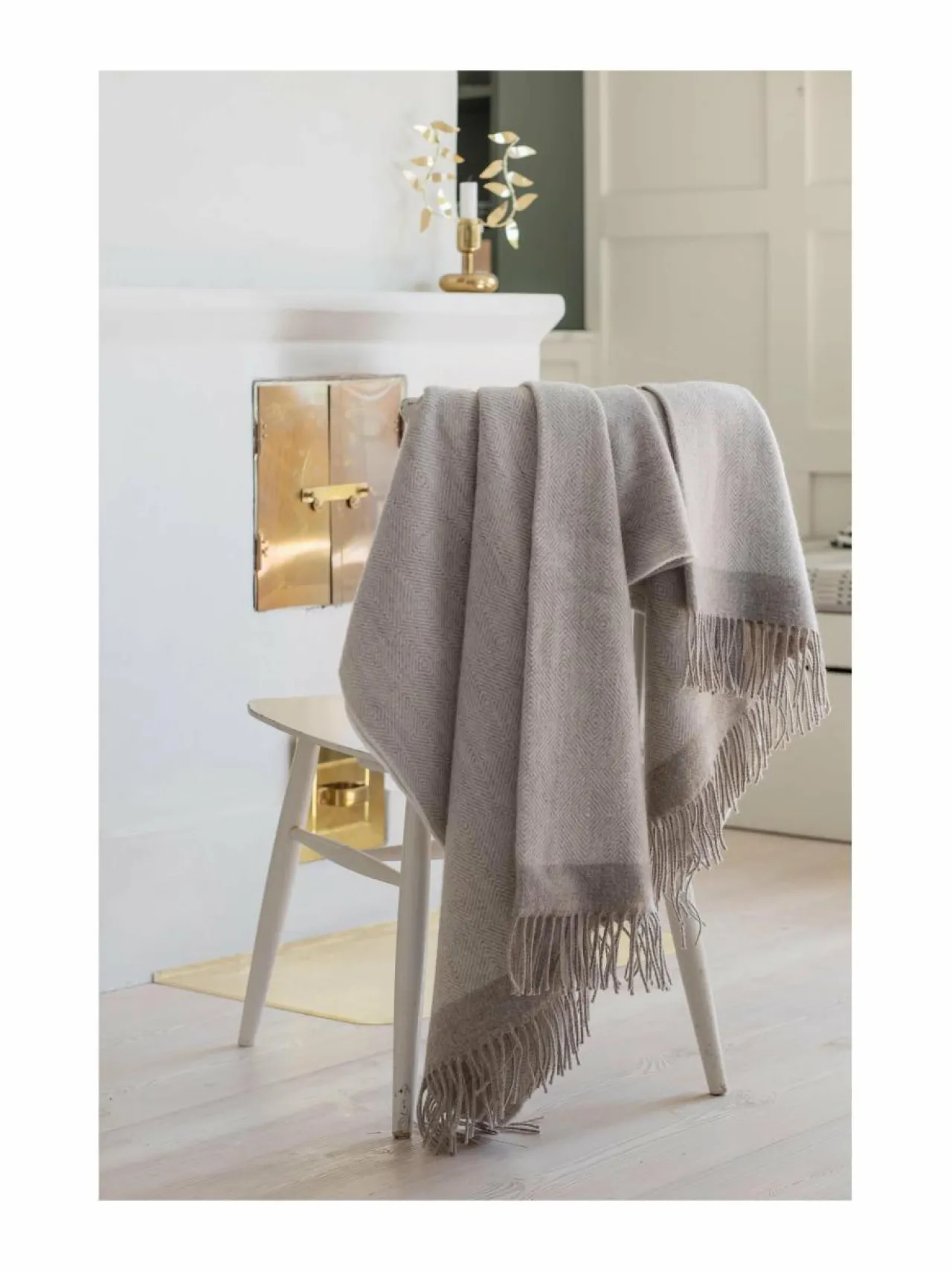 Huovat & Päiväpeitot|Lapuan Kankurit Rauha-villahuopa 130 x 180 cm WHITE-BEIGE