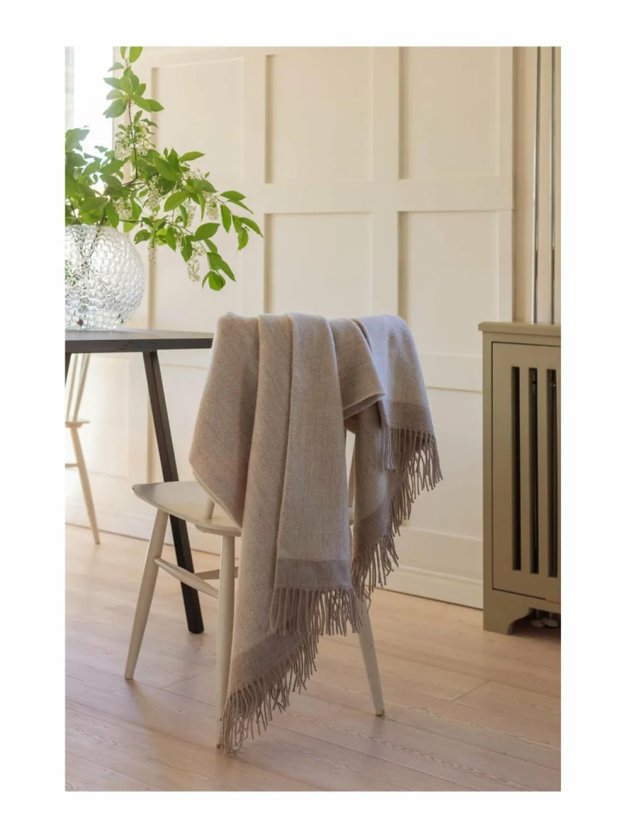 Huovat & Päiväpeitot|Lapuan Kankurit Rauha-villahuopa 130 x 180 cm WHITE-BEIGE