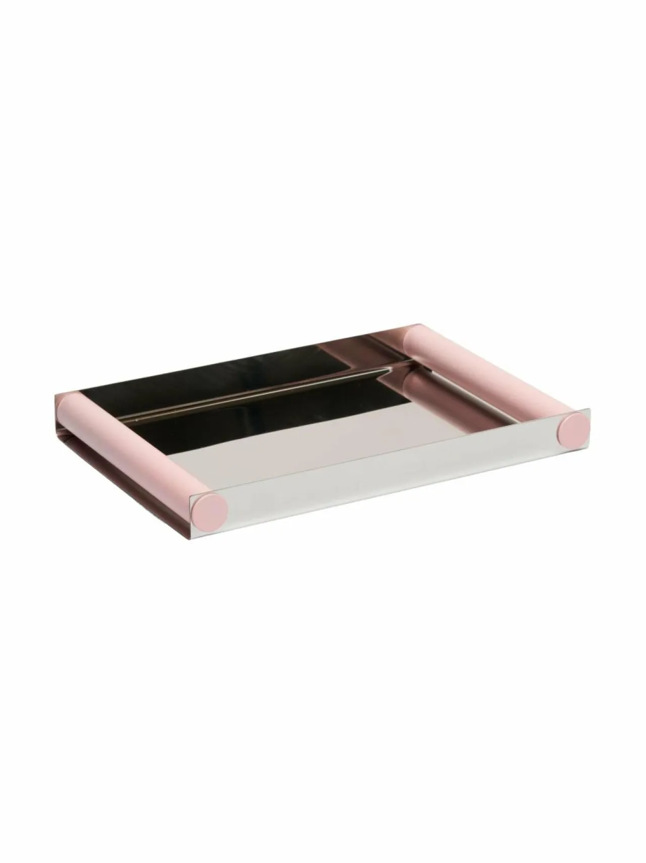 Säilytys|Design Letters Ray Tray Disco Medium -tarjotin POLISHED STAINLESS STEEL + CREOLE PINK 691C
