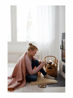 Huovat & Päiväpeitot|Lapuan Kankurit Revontuli -mohairvillahuopa 72 RUST-ROSE