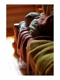 Huovat & Päiväpeitot|Lapuan Kankurit Revontuli-mohairviltti 98 POWDER-MAROON