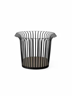 Säilytys|Audo Copenhagen Ribbon Basket -kori RAL9005 BLACK, GREY LEATHER
