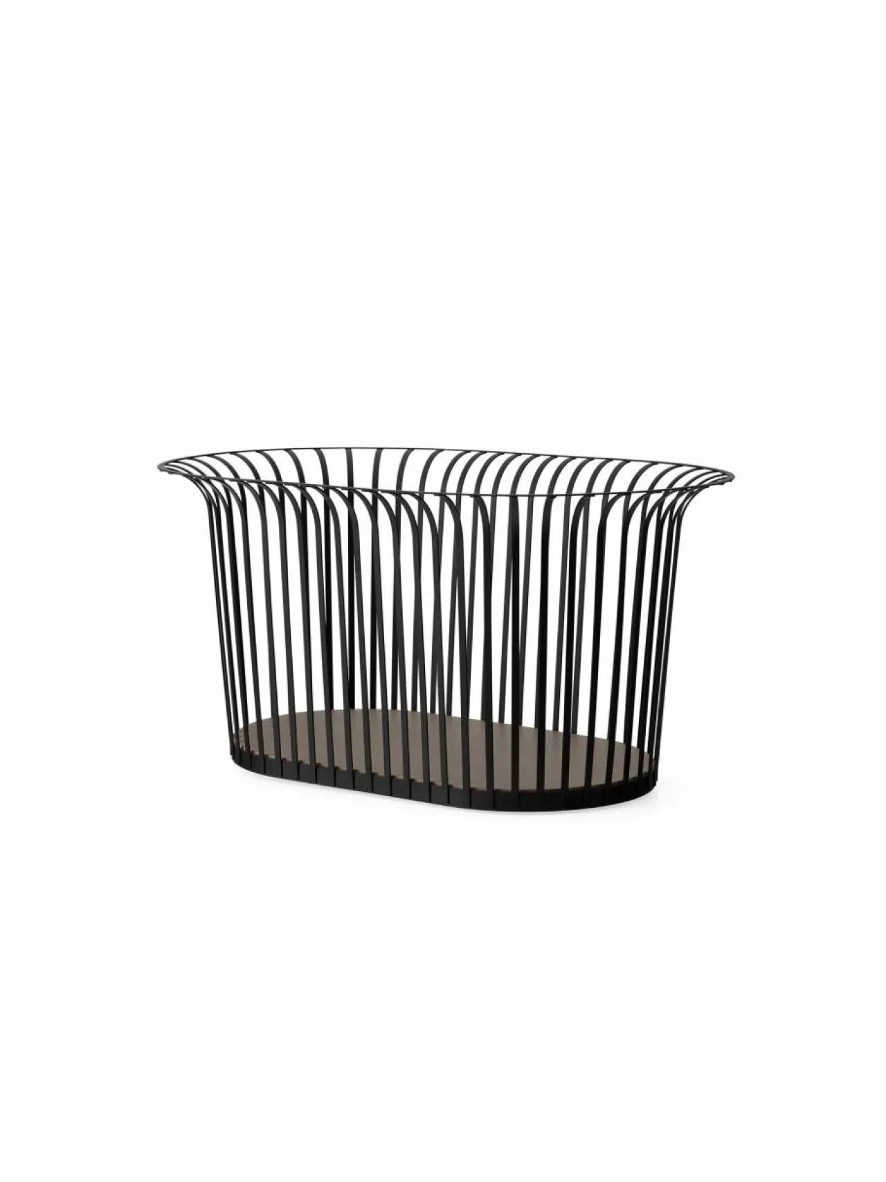 Säilytys|Audo Copenhagen Ribbon Basket -kori RAL9005 BLACK, GREY LEATHER