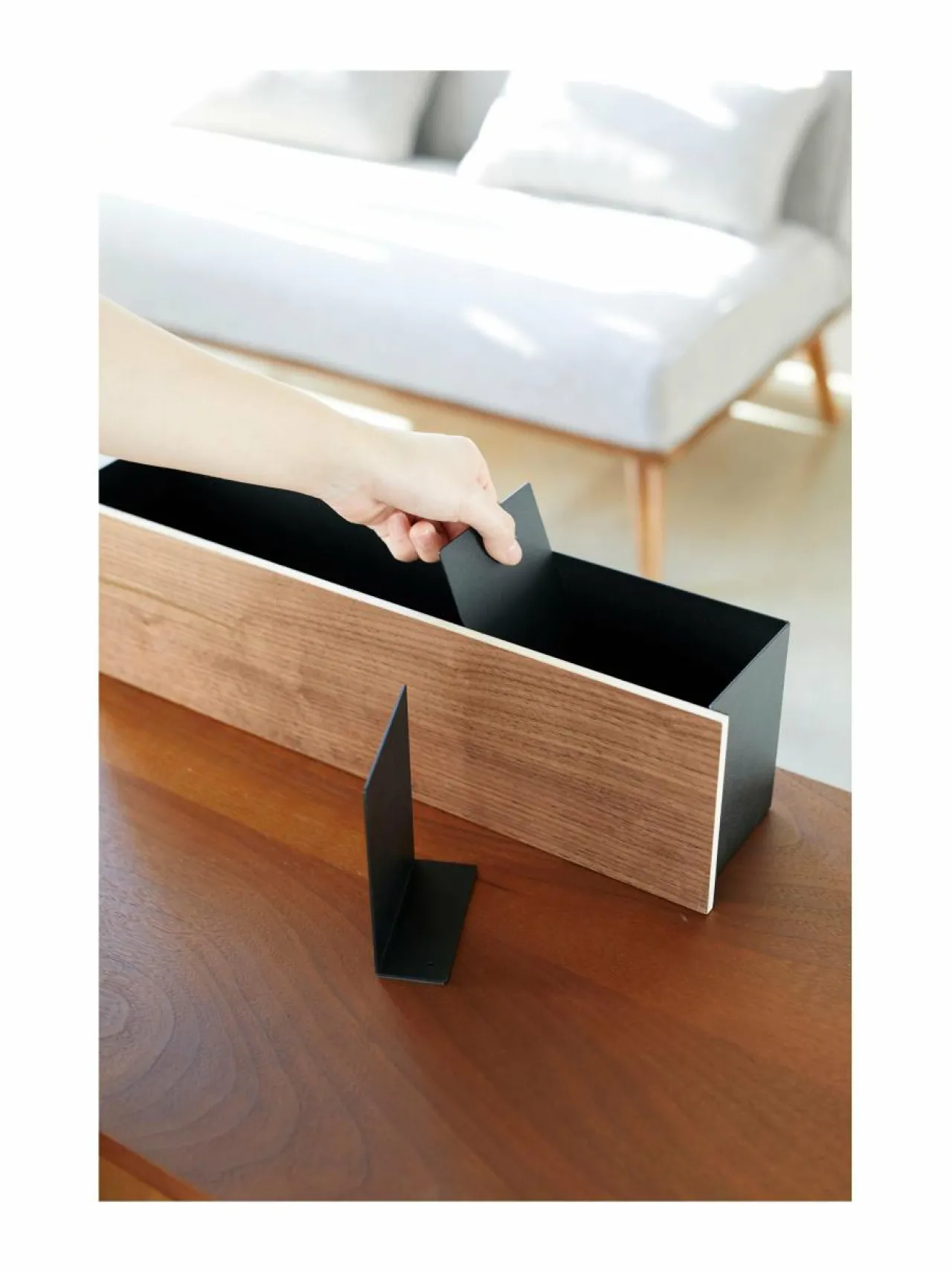 Säilytys|Yamazaki Rin Organizer Box -säilytyslaatikko BROWN/BLACK