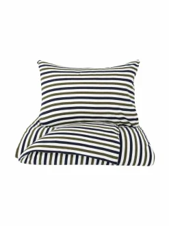 Liinavaatteet|Casa Stockmann Rotterdam Jersey -pussilakana 150 x 210 cm DK.BLUE/MEL GREEN/NATURAL WHITE