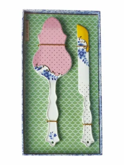 Aterimet & Tarjoiluvälineet|PIP Studio Royal-kakkulapio ja -veitsi VALKOINEN/VAALEANPUNAINEN