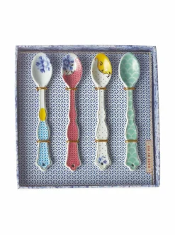 Aterimet & Tarjoiluvälineet|PIP Studio Royal-teelusikka 4 kpl MONIVÄRINEN