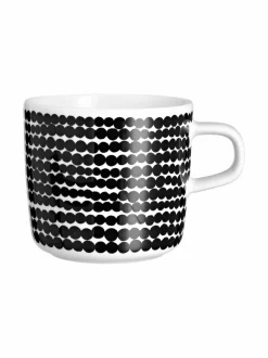 Mukit & Kupit & Asetit|Marimekko Räsymatto-kahvikuppi 2 dl MUSTAVALKOINEN
