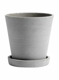 Ruukut & Istutusastiat|HAY Ruukku ja aluslautanen ø 14 cm HARMAA