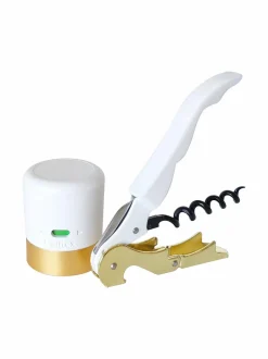 Baari- & Viinitarvikkeet|Pulltex Samppanjan korkki ja pullonavaaja WHITE