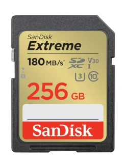 Kamerat|Sandisk Extreme 256GB SDXC (180MB/s) UHS-I (U3 / V30) muistikortti