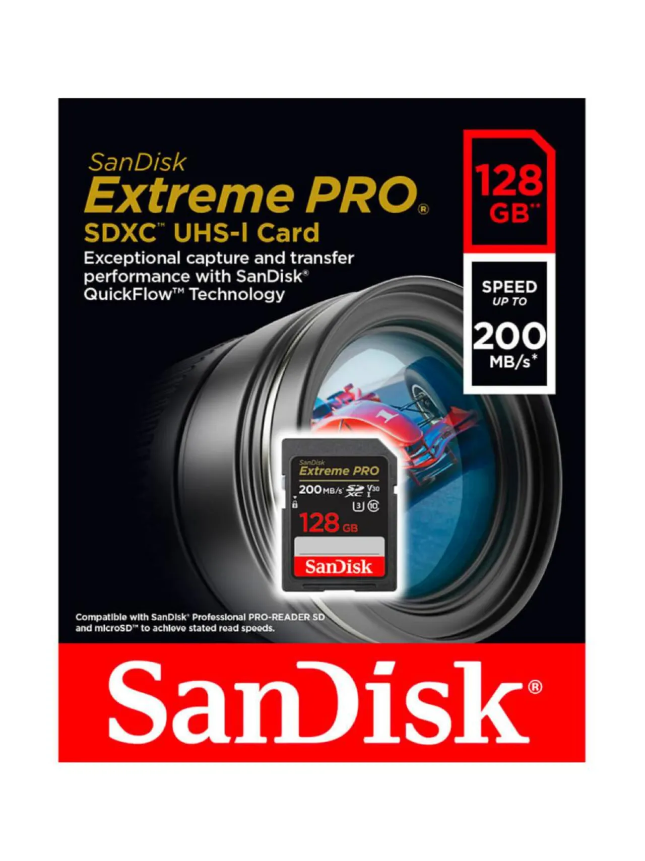 Kamerat|Sandisk Extreme Pro 128GB SDXC (200MB/s) UHS-I (U3 / V30) -muistikortti