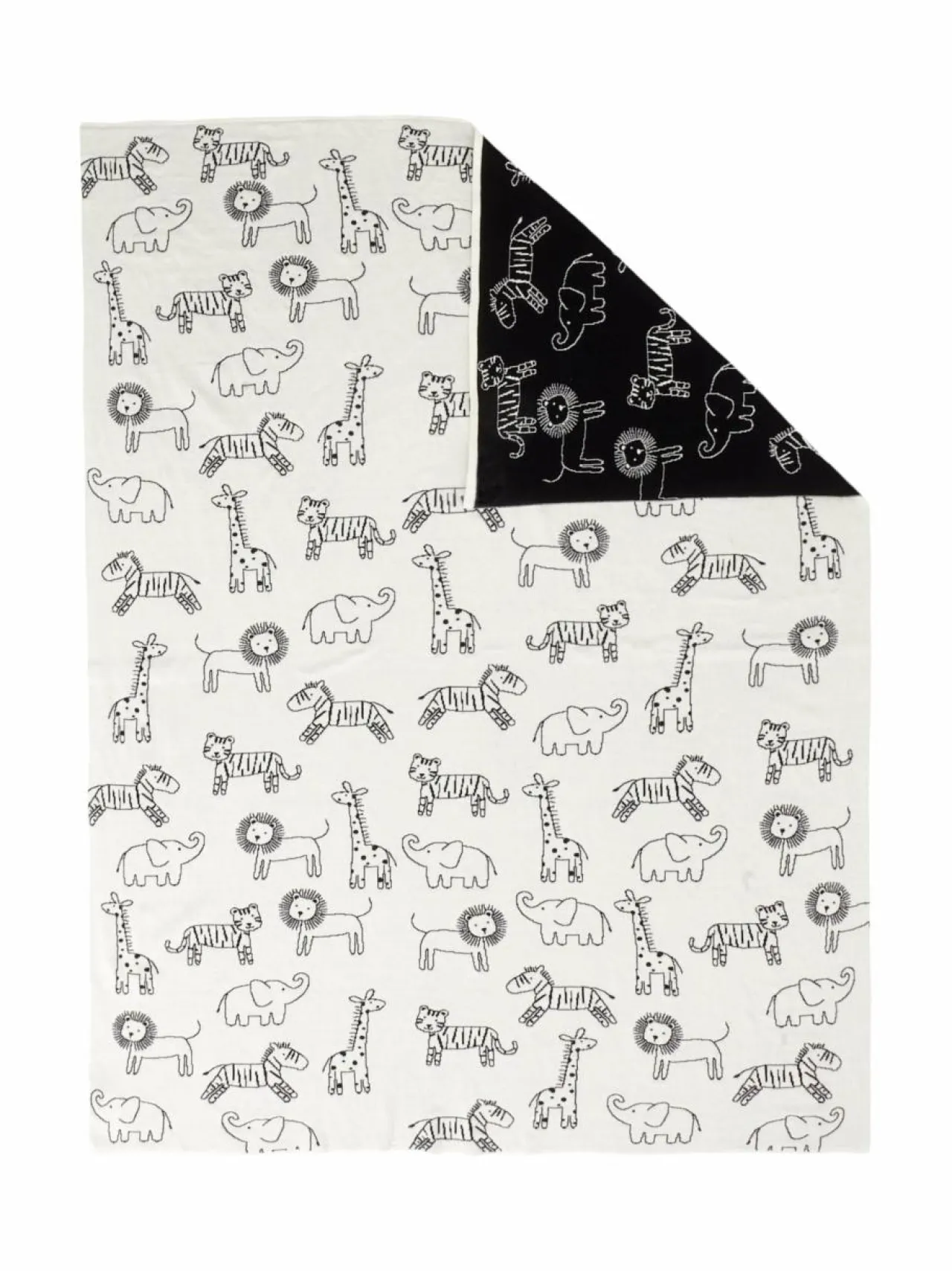 Huovat & Päiväpeitot|Casa Stockmann Savanni-huopa 120 x 160 cm BLACK/SNOW WHITE