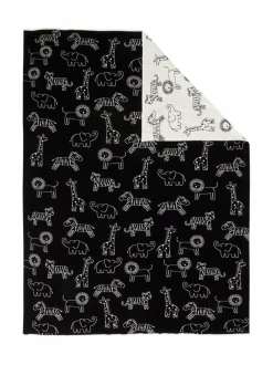 Huovat & Päiväpeitot|Casa Stockmann Savanni-huopa 120 x 160 cm BLACK/SNOW WHITE