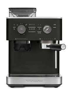 Kahvin- & Vedenkeittimet|KitchenAid Semi Auto Espresso KES6551 -puoliautomaattinen espressokone kahvimyllyllä CAST IRON BLACK