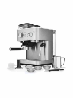 Kahvin- & Vedenkeittimet|KitchenAid Semi Auto Espresso KES6551 -puoliautomaattinen espressokone kahvimyllyllä STAINLESS STEEL