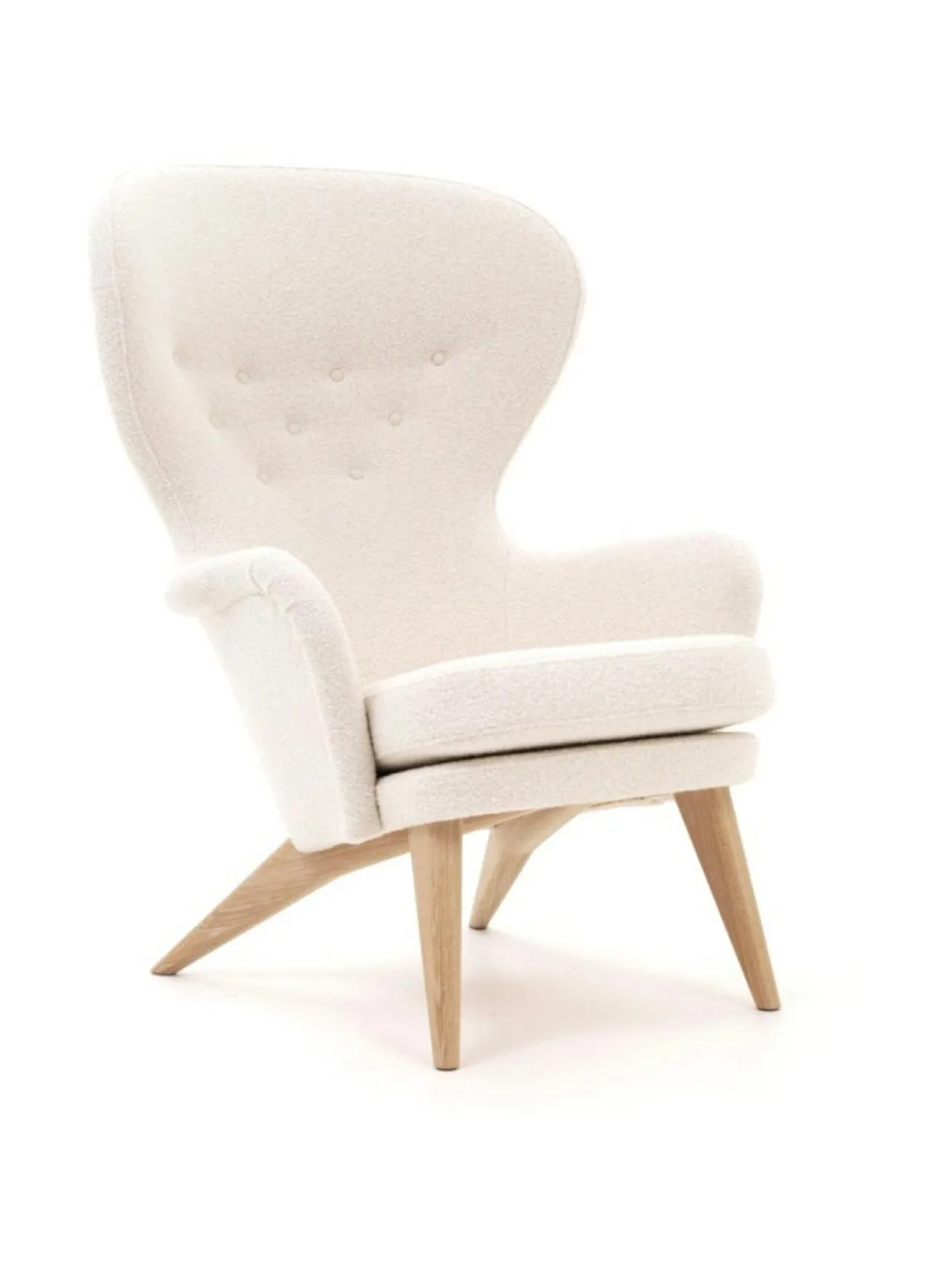 Sohvat & Nojatuolit|Ornäs Siesta lepotuoli - Orsetto kangas, tammijalka VALKOINEN