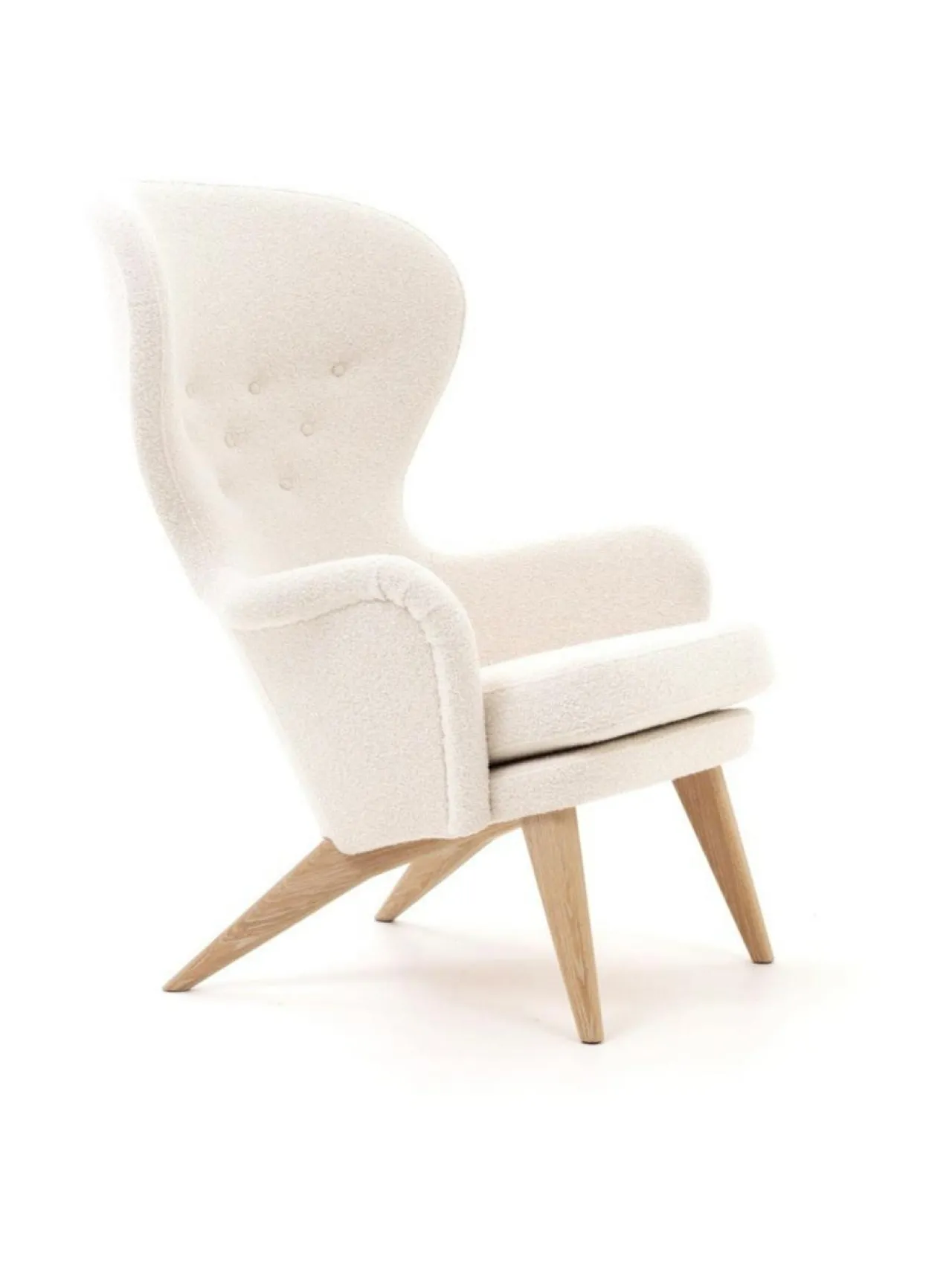 Sohvat & Nojatuolit|Ornäs Siesta lepotuoli - Orsetto kangas, tammijalka VALKOINEN