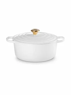 Keitto- & Paistoastiat|Le Creuset Signature Round -valurautapata 28 cm WHITE