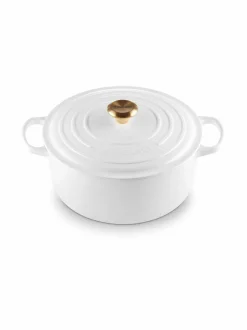 Keitto- & Paistoastiat|Le Creuset Signature Round -valurautapata 28 cm WHITE