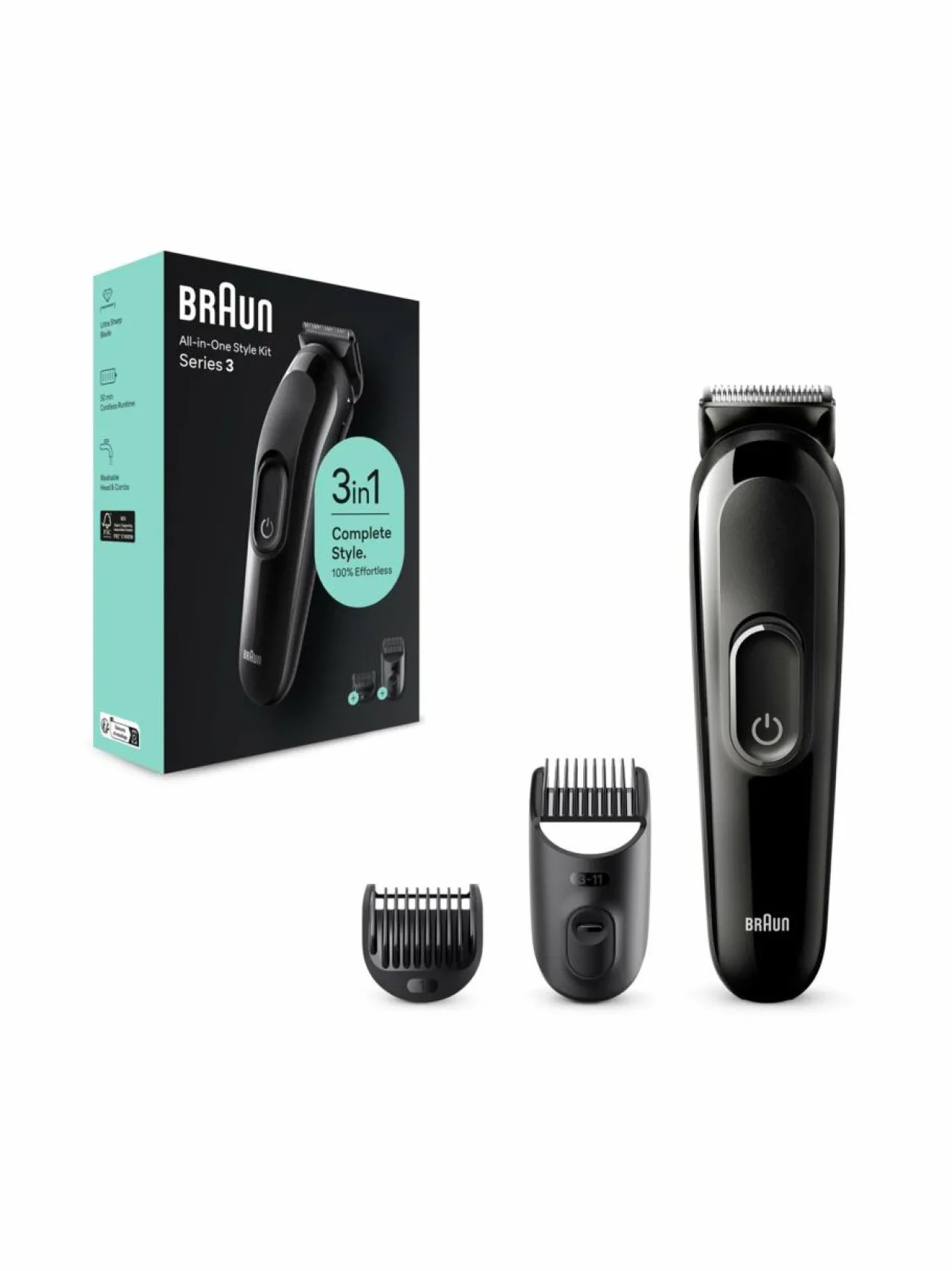 Ihokarvanpoisto|Braun SK2400 Style Kit -trimmeri ja kotiparturi BLACK