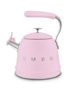 Tee, Kahvi & Vesi|Smeg viheltävä vesipannu WKF01PK, vaaleanpunainen