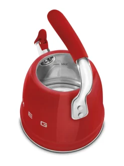 Tee, Kahvi & Vesi|Smeg viheltävä vesipannu WKF01RD, punainen