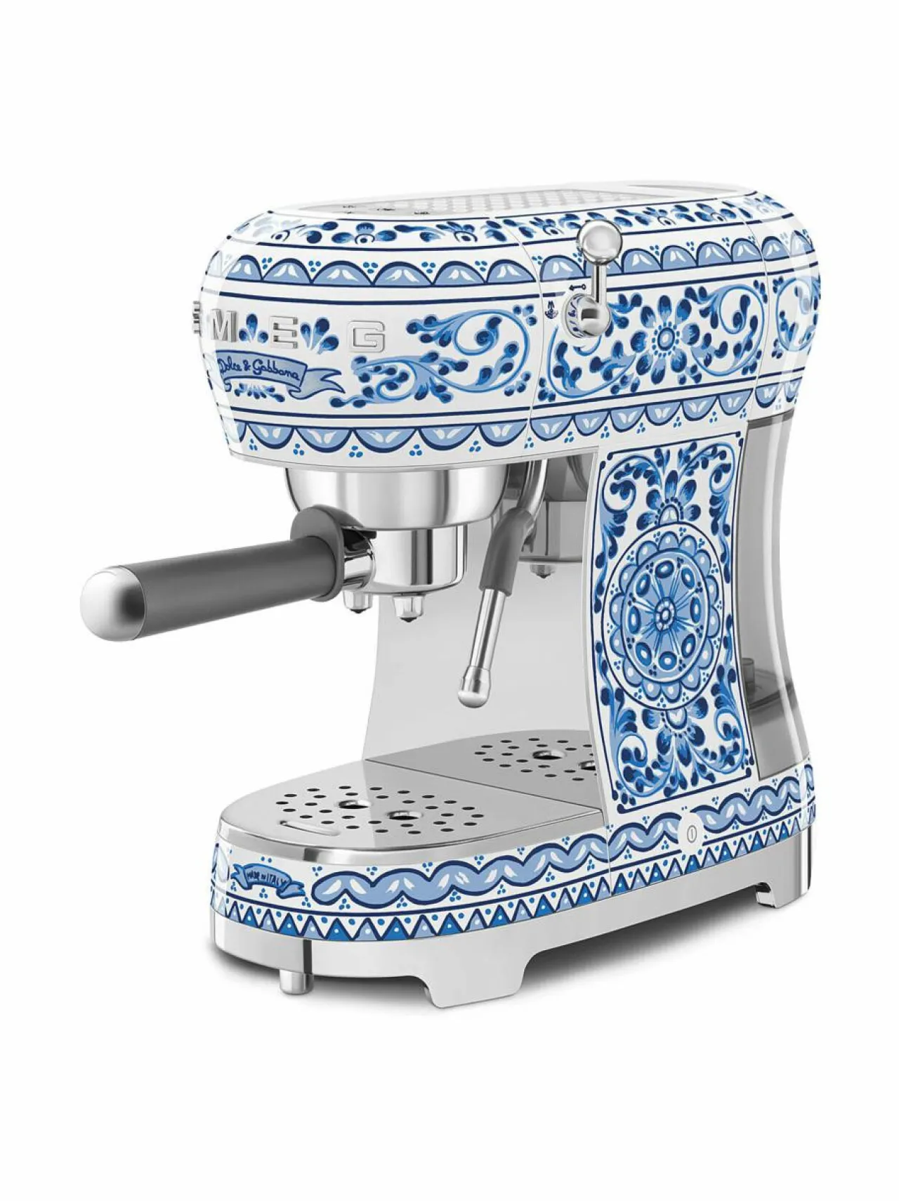 Kahvin- & Vedenkeittimet|Smeg x Dolce & Gabbana "Blu Mediterraneo" -käsikäyttöinen espressokone WHITE & BLUE