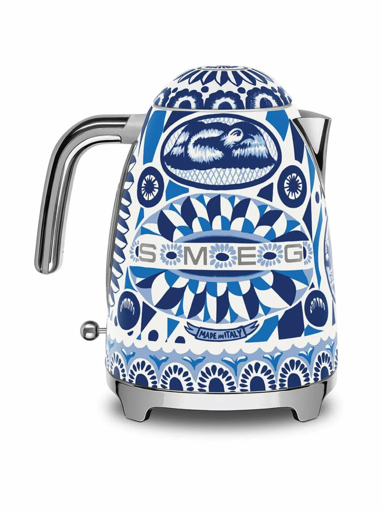 Kahvin- & Vedenkeittimet|Smeg x Dolce & Gabbana "Blu Mediterraneo" -vedenkeitin, 1.7L WHITE & BLUE