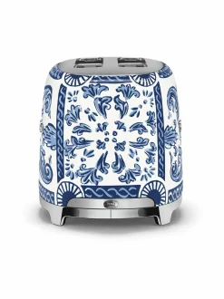 Leivänpaahtimet|Smeg x Dolce & Gabbana "Blu Mediterraneo" -leivänpaahdin, 2 viipaleelle WHITE &AMP; BLUE