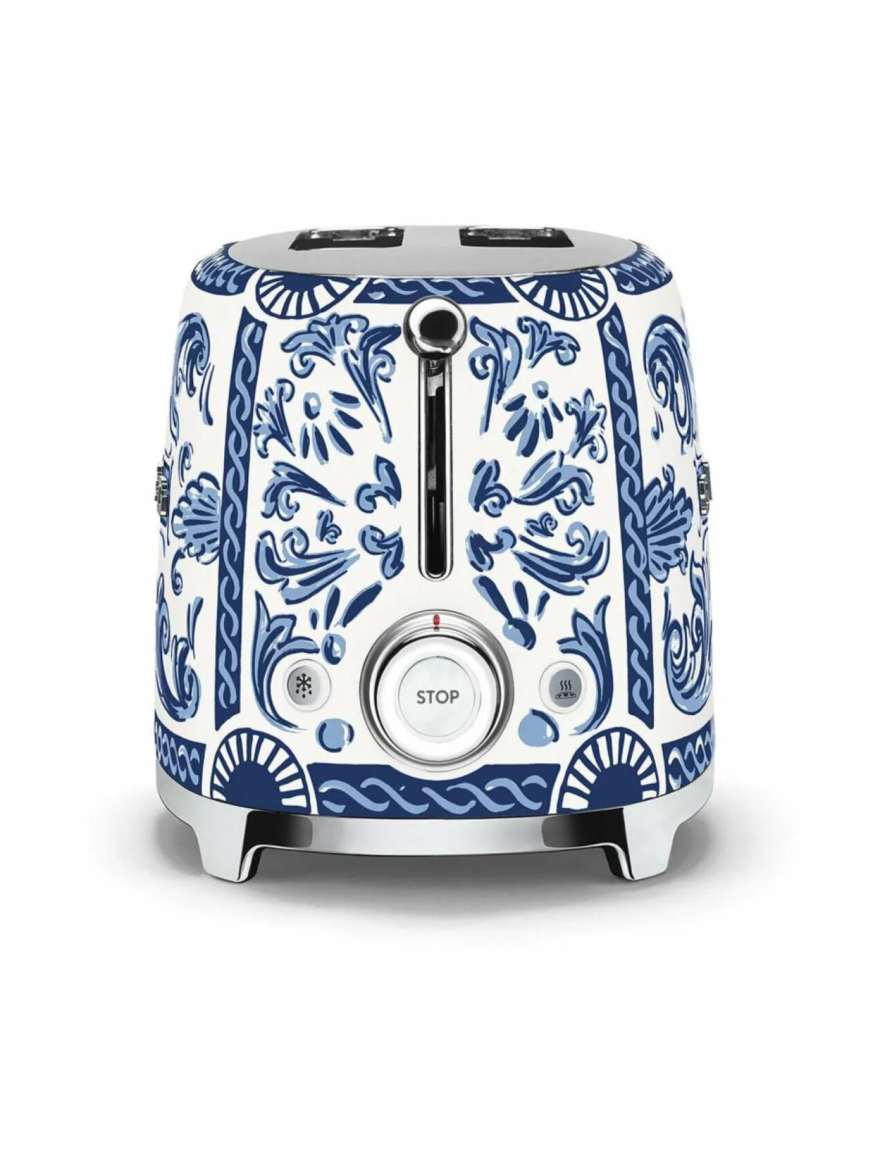 Leivänpaahtimet|Smeg x Dolce & Gabbana "Blu Mediterraneo" -leivänpaahdin, 2 viipaleelle WHITE & BLUE