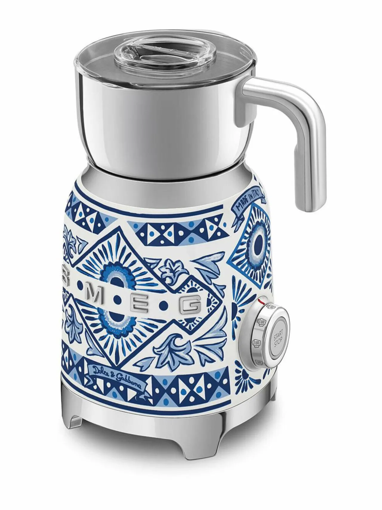 Kahvin- & Vedenkeittimet|Smeg x Dolce & Gabbana "Blu Mediterraneo" -maidonvaahdotin WHITE & BLUE