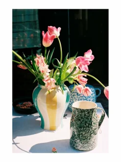 Koriste-Esineet|HAY Sobremesa Stripe L -maljakko GREEN AND YELLOW