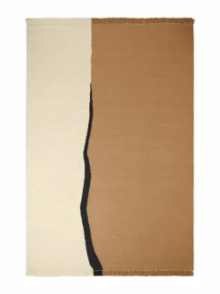 Matot|Ferm Living Soil Kelim -villamatto DARK SAND/OFF-WHITE