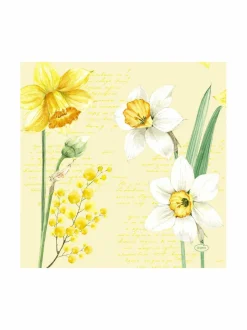Keittiö- & Kattaustekstiilit|Duni Spring Daffodil -lautasliina 33 x 33 cm MULTI
