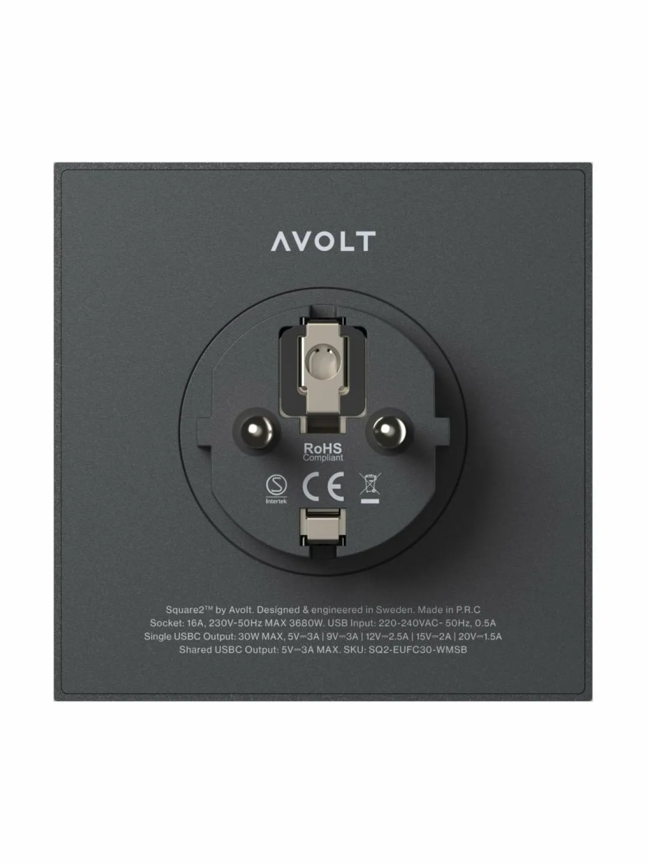 Turvatuotteet|Avolt Square 2 USB-C -lisäpistorasia BLACK