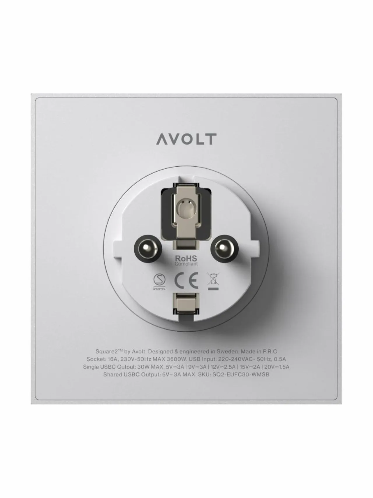 Turvatuotteet|Avolt Square 2 USB-C -lisäpistorasia GREY