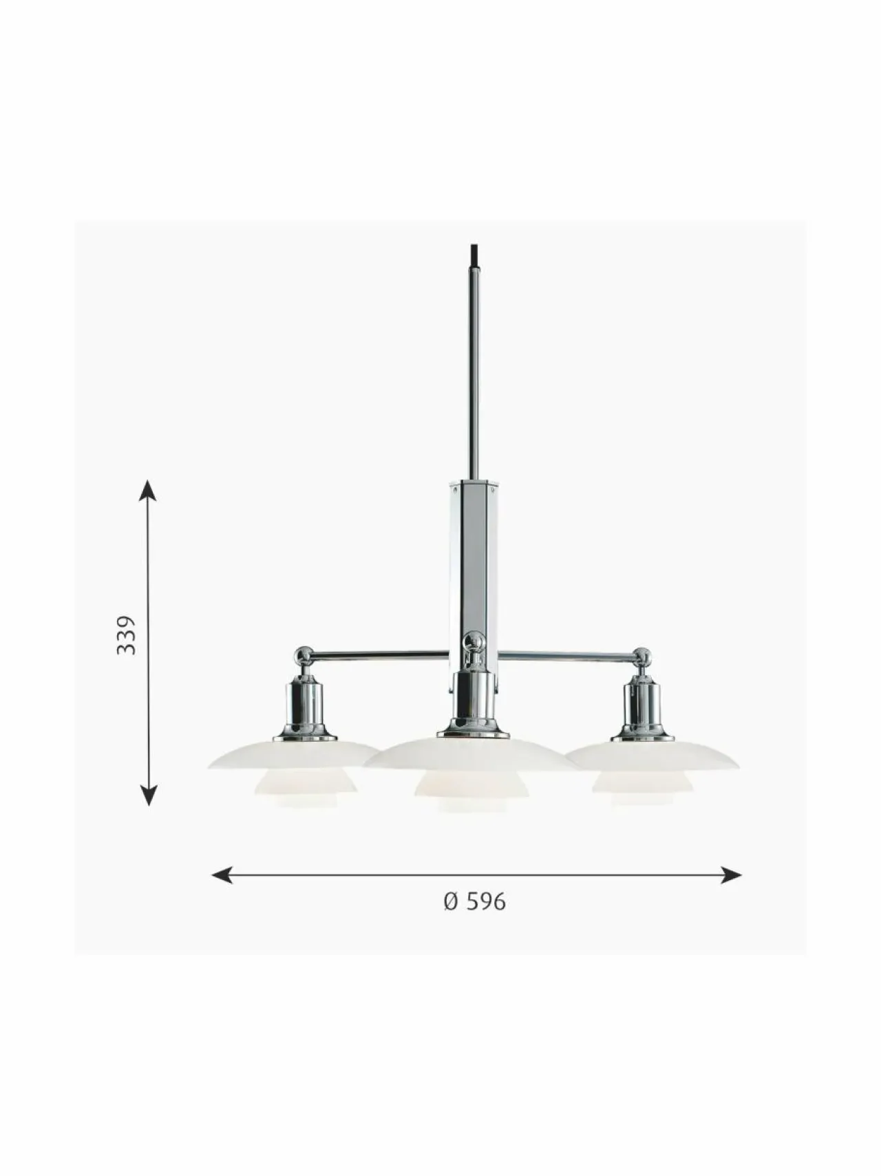 Kattovalaisimet|Louis Poulsen STEM FIT 3 BRANCH -kattovalaisin CHROME/WHITE OPAL GLASS