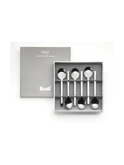 Aterimet & Tarjoiluvälineet|Mepra Stile by Pininfarina-espressolusikka 6 kpl lahjapakkauksessa